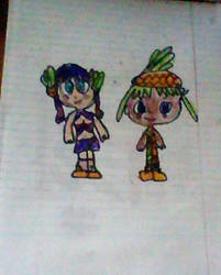 The Pink Pineapple Chibi Girls (Drawing)