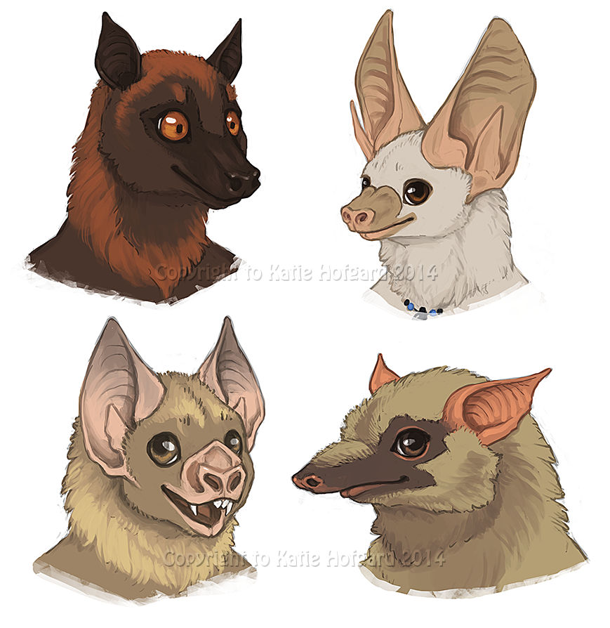 Bat Faces - Furries Furever Art Book by KatieHofgard