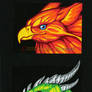 Gryphon and Dragon Posca Portraits