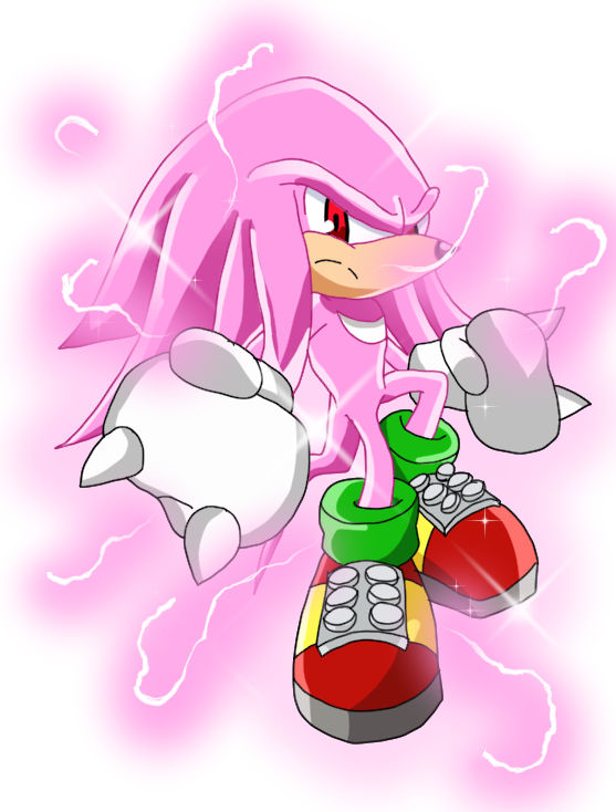 Why are 'Super Knuckles' and 'Super Mighty' pink when Sonic