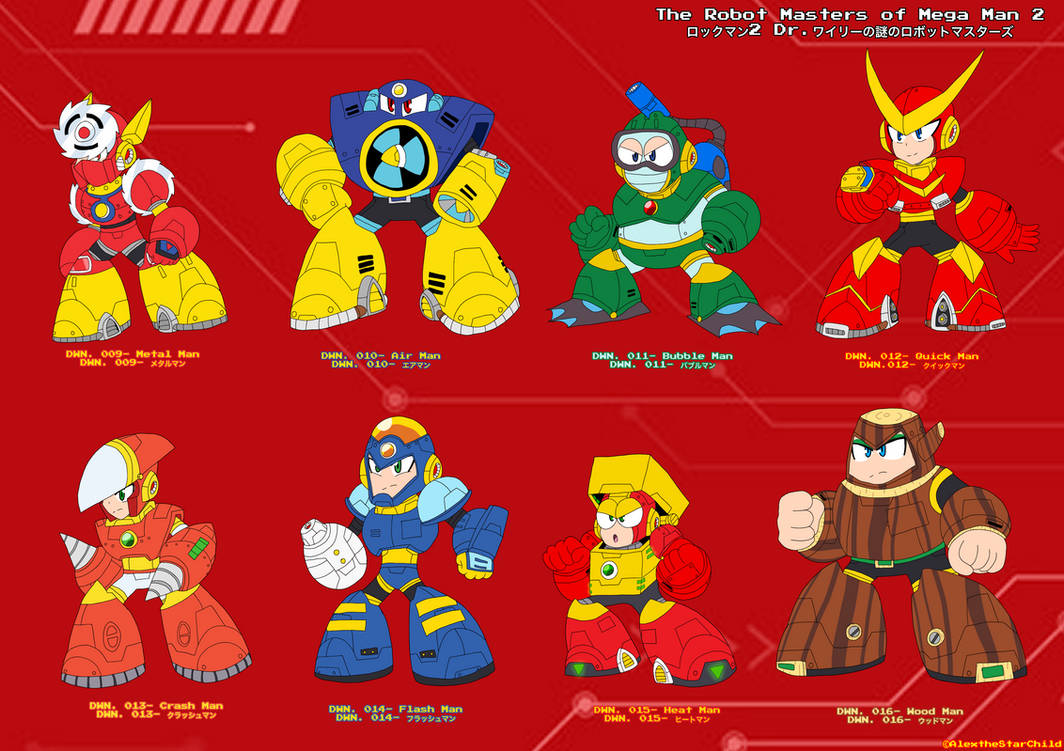 The Robot Masters of Mega Man 2 by AlextheStarChild on DeviantArt