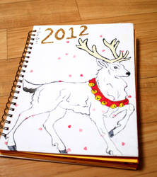 Minhwa on Hanji  Reindeer Christmas scrapbook ^^