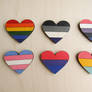 LGBT pride heart pin | brooch | badge | magnet