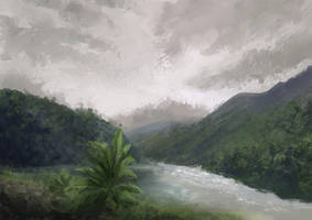 Confluence of two rivers