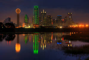 dallas reflected in the river