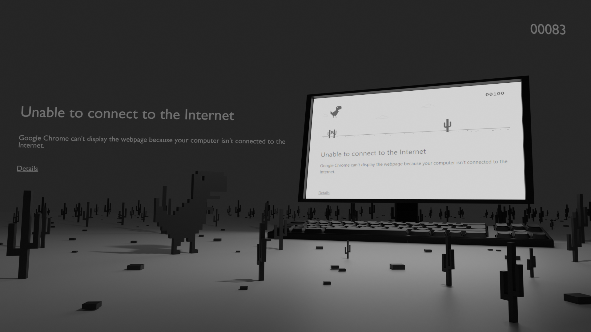 Google Chrome's offline dinosaur game now has a day-night cycle