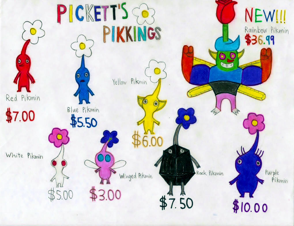 Pikmin Catalog + Rainbow Pikmin! (Updated) by EnlightenedTitan on