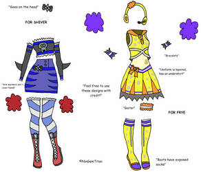 Splatoon Cheerleader Uniforms: Deep Cut by TheStellarSage