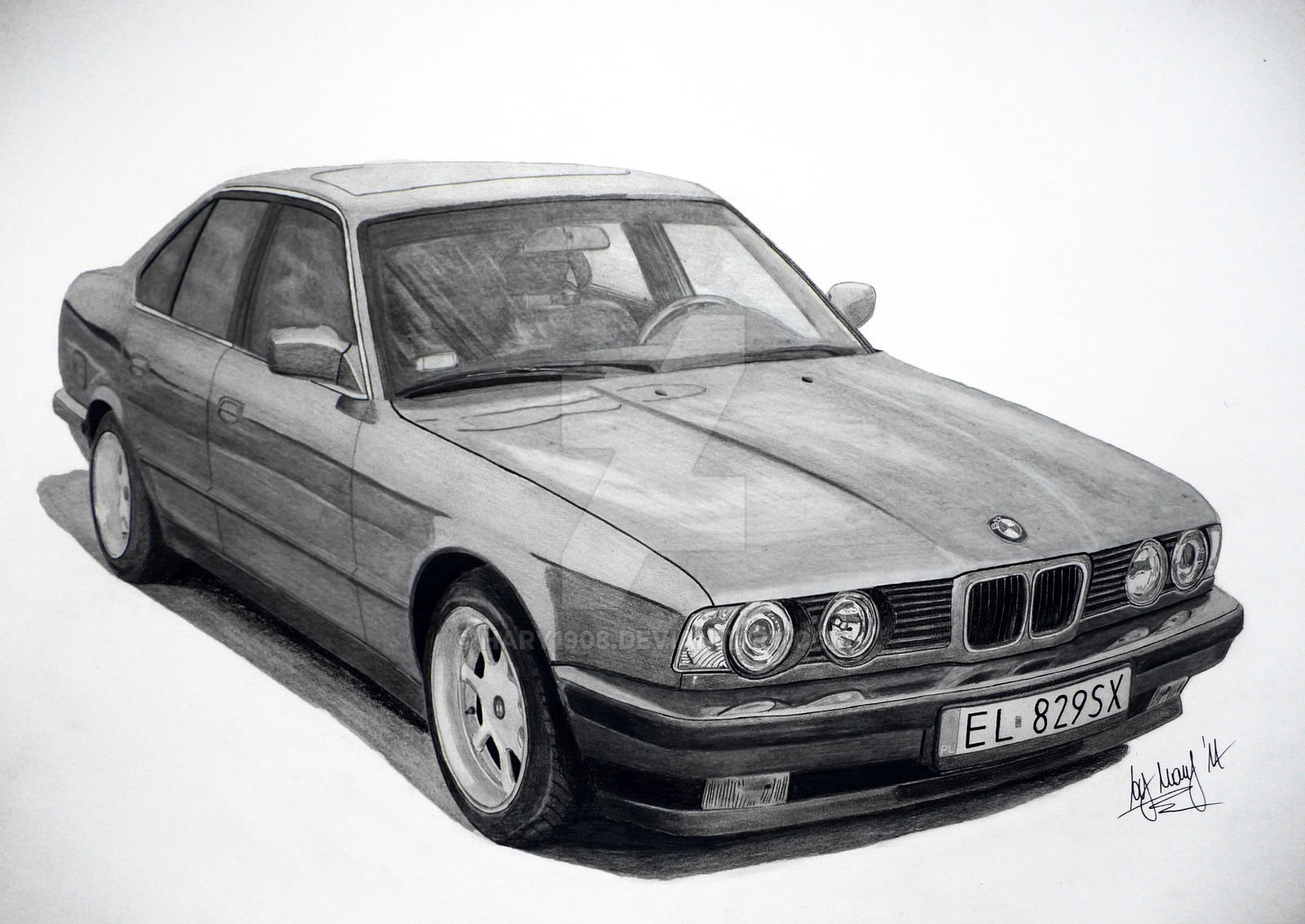 BMW e34 рисунок
