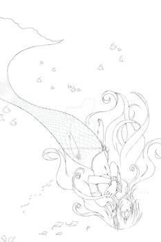 Mermaid line art