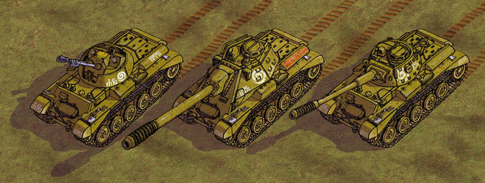 Tambrian MBT, heavy TD and AA vehicle DETAIL