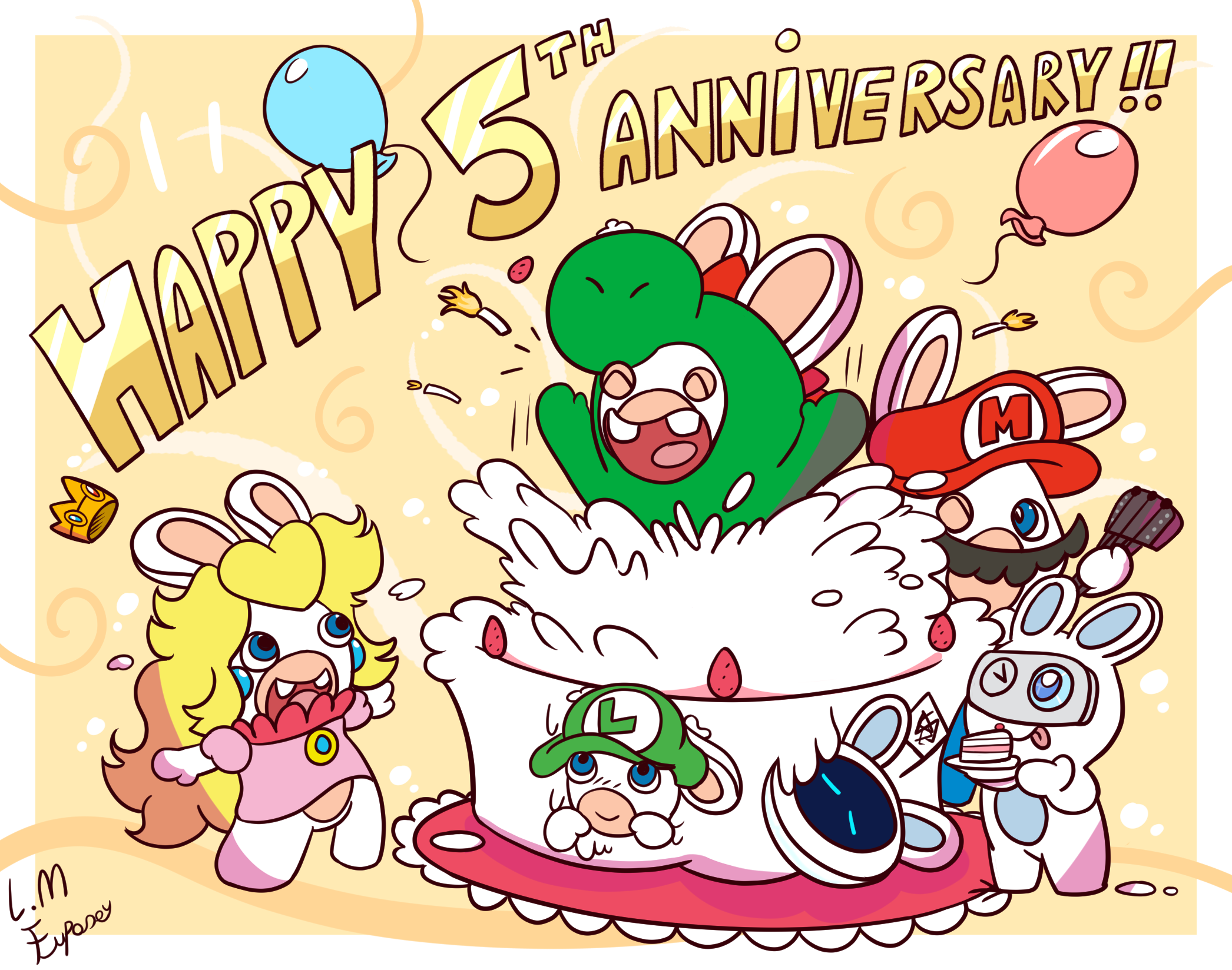 Mario Rabbids Kingdom Battle s 5th Anniversary by Fuposey on