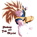 Dragon Ball Son Goku SSJ3 Render The Black by OneBill