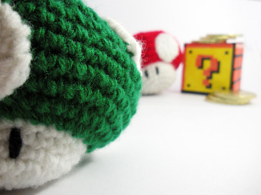 Crochet 1 up Mario Mushroom