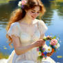 The girl on the lake shore