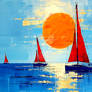 Paper orange sun