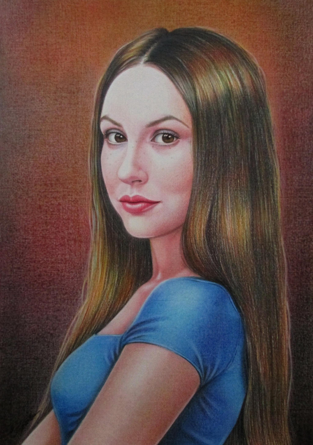 Portrait of a girl in blue.