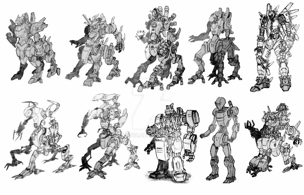 robot sketches by tat88 on DeviantArt