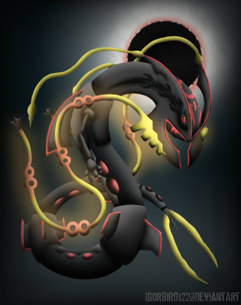 My drawing of Shiny Mega Rayquaza : r/PokeMoonSun