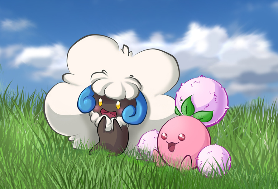 Shiny Whimsicott and Jumpluff