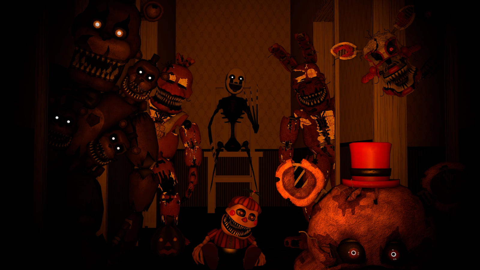 five nights at freddy's 4 halloween animatronics by FRANKO15 on DeviantArt