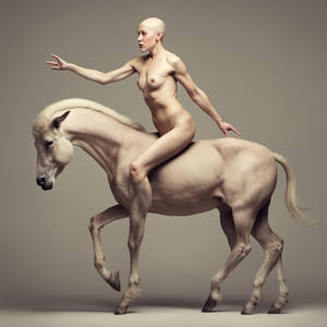 Bald Centaur Woman With 4 Legs