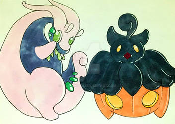 Goodra And Pumpkaboo