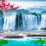 Chinese Painting Waterfall