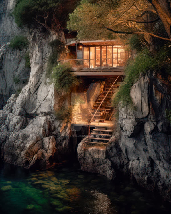 House embedded in the Rocks 05 by AbilioFernandez on DeviantArt