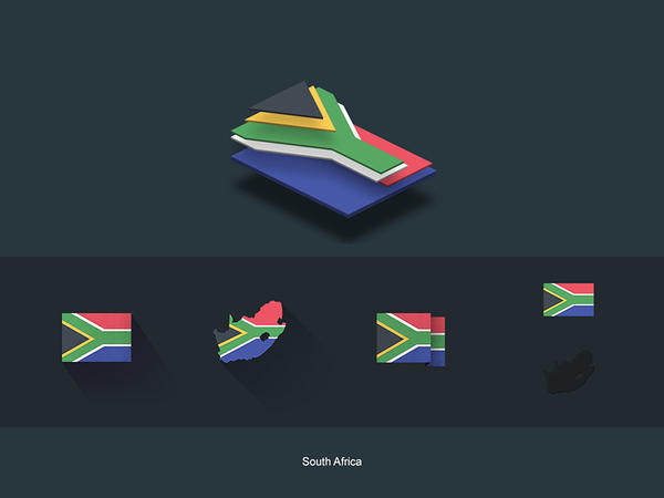 Flat Flags South Africa by capdevil13