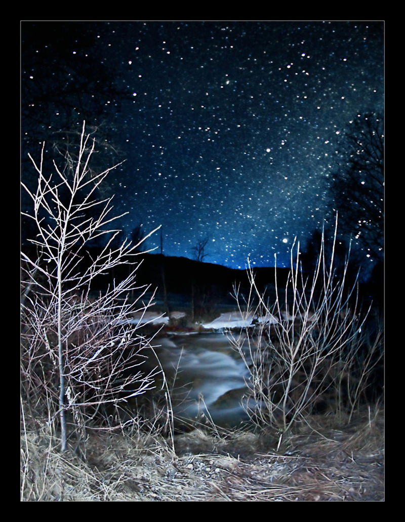 Drawing Night At Riverside riverside at night by elopan on DeviantArt