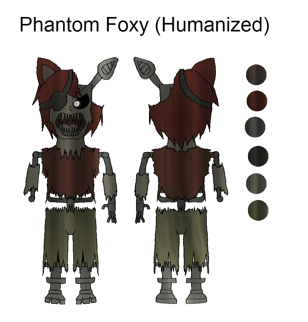 Foxy Humanized Phantom Foxy (Humanized) reference drawing by MarcosVargas on DeviantArt