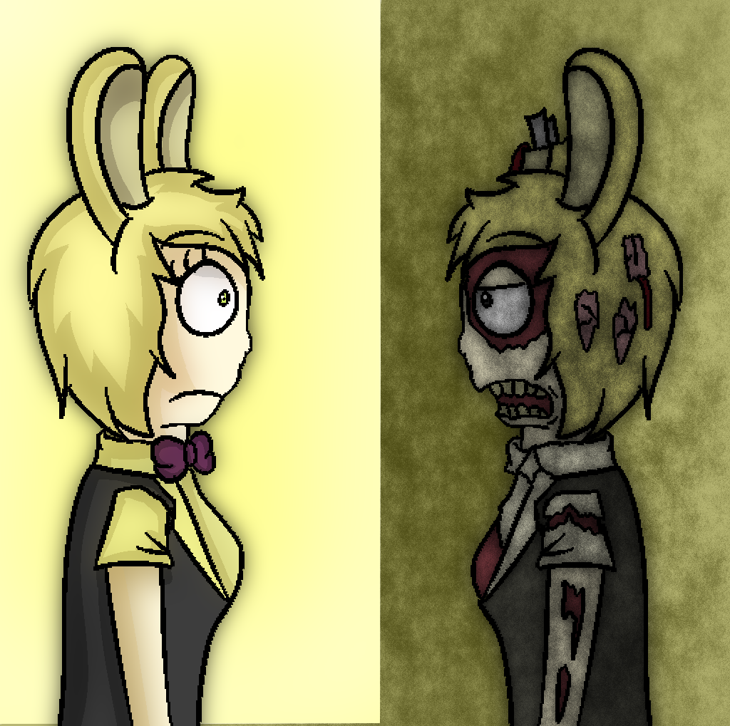 Spring Trap Scared Face Spring Bonnie scared of her future as Springtrap by MarcosVargas on ...