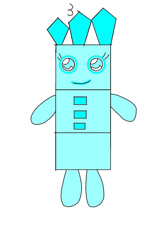 numberblocks three as the l ementals ice by sheelopasco on DeviantArt
