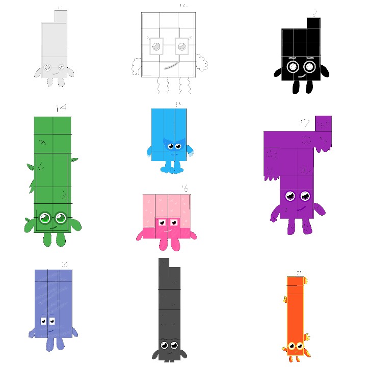 numberblocks x L-ementals 11-20 by sheelopasco on DeviantArt