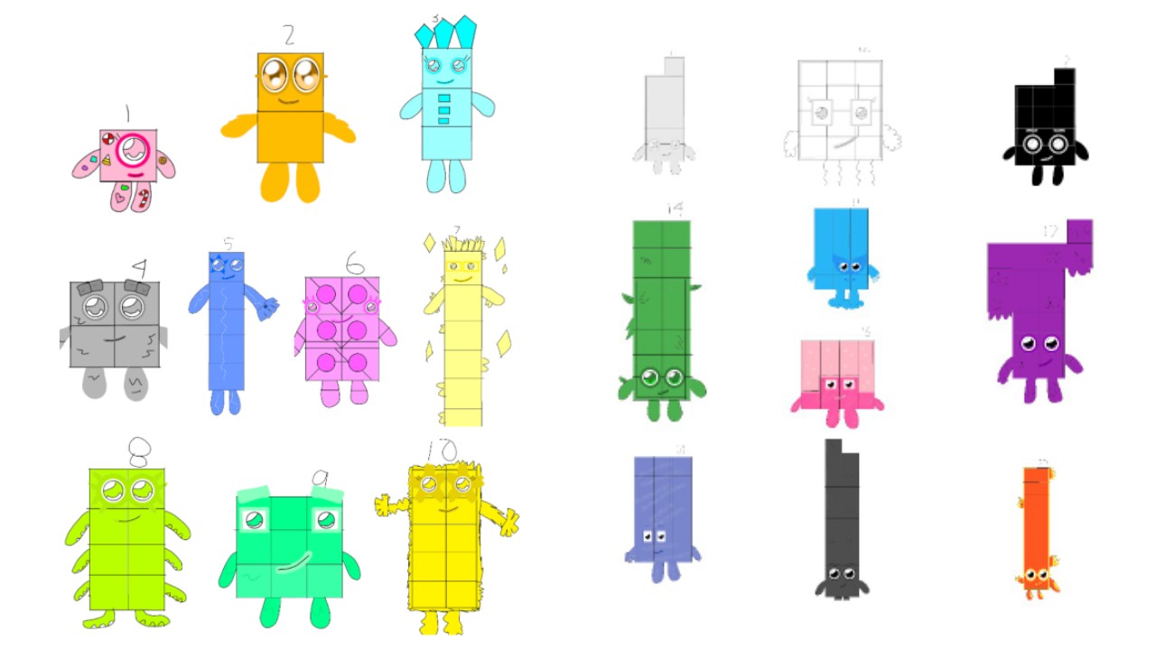 numberblocks x L-ementals crossover 1 to 20 by sheelopasco on DeviantArt