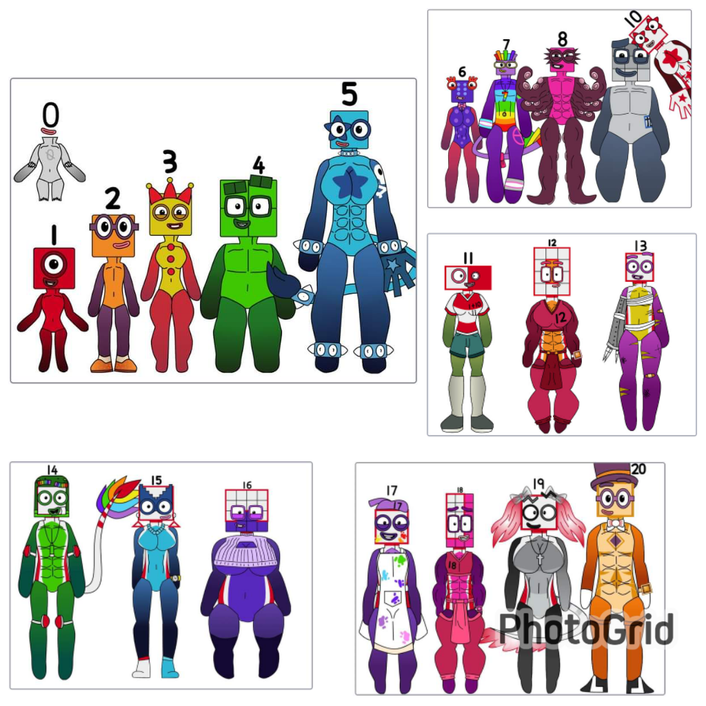 numberblocks anthro 0-20 by sheelopasco on DeviantArt