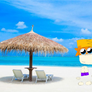 Rayman and Laura at the beach