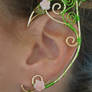 Pair of GoldenWoven Wire Elf Ear Cuffs with Czech