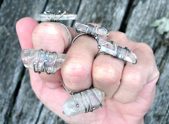 Silver and Crystal Rings