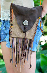 #purse, #leather, #fringe, #handmade, Belt pouch,