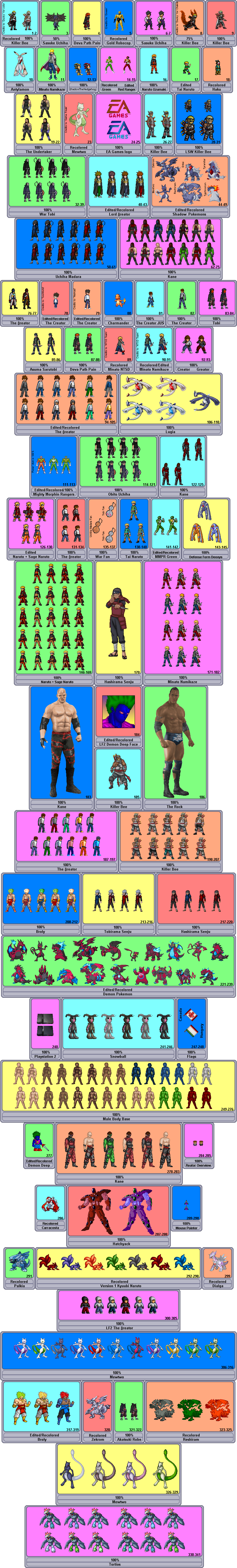 Sprites Catalog V3 by JohnMuffin on DeviantArt
