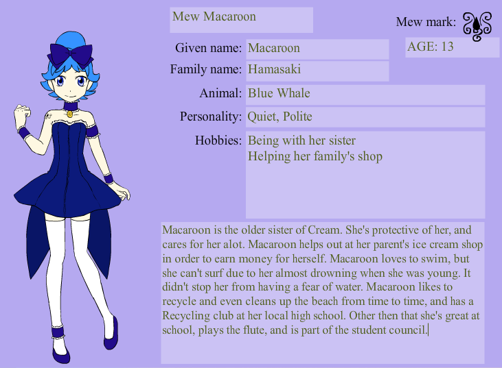 Tokyo Mew Mew OC: Macaroon Hanasaki/Mew Macaroon