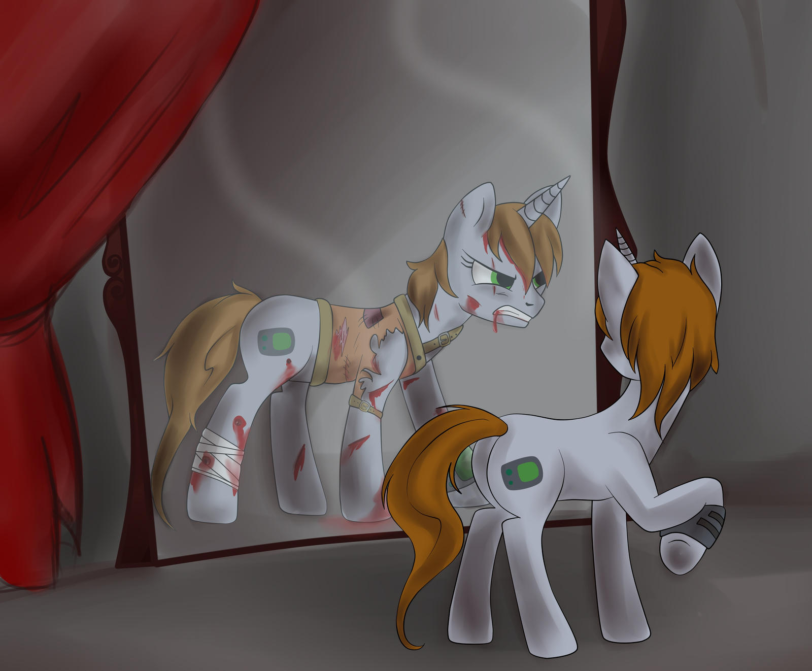 Littlepip in the House of Wacky Reflections