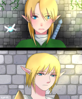 Genderbend Zelda and Link   (commission)