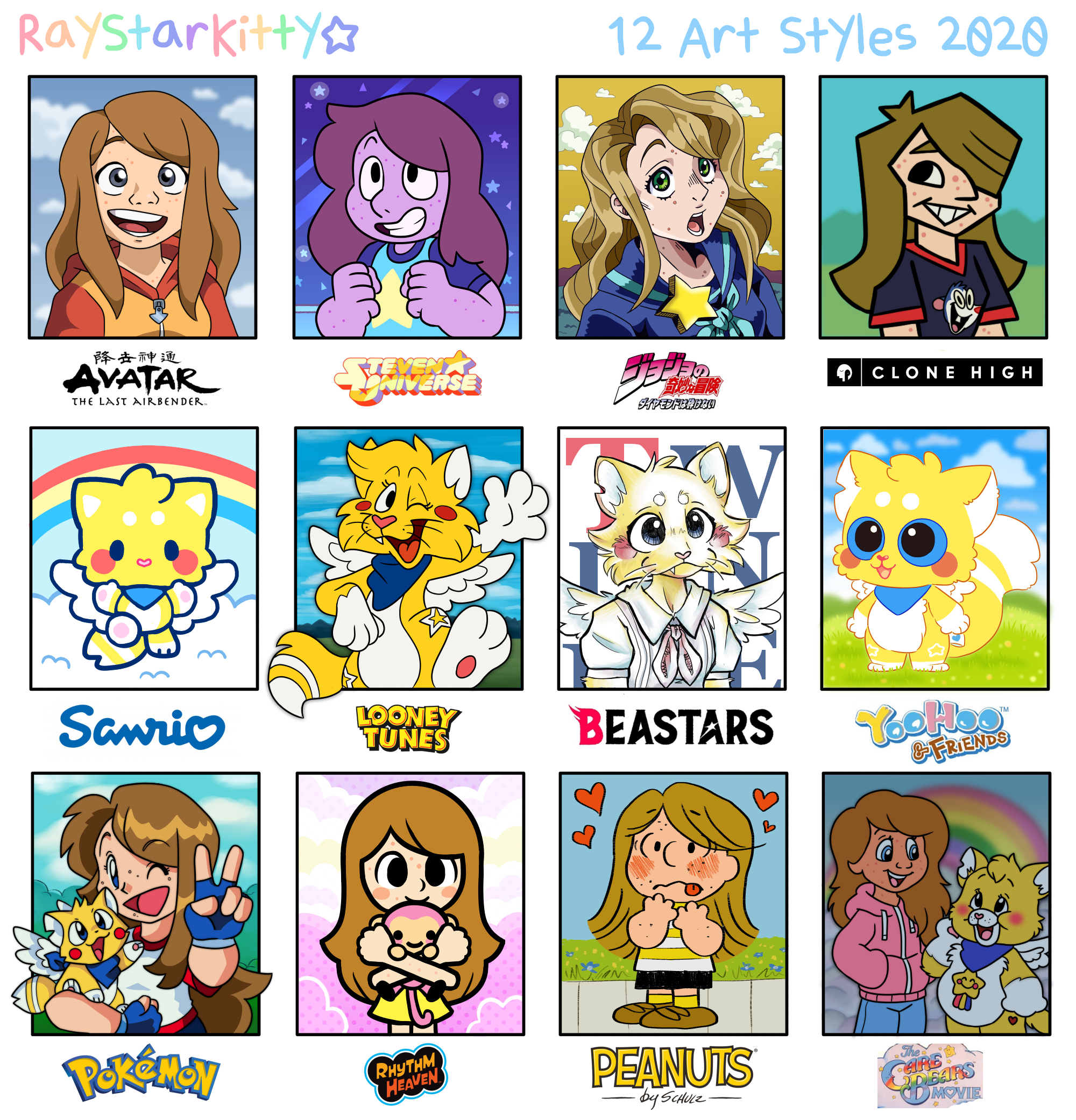 My 12 Art Styles Challenge! by RayStarKitty on DeviantArt