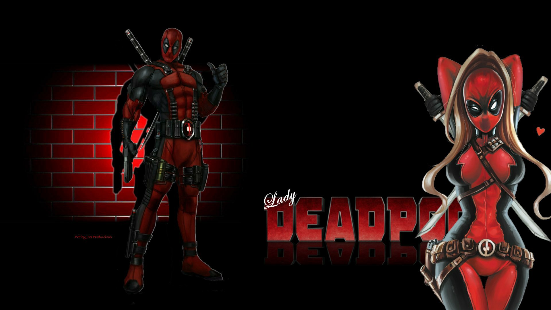 Lady Deadpool Wallpaper Brick Wall 2