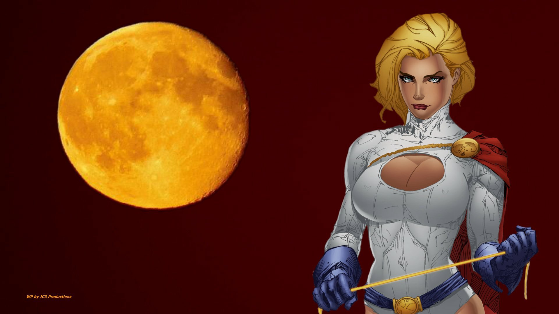 PowerGirl Yellow Moon wallpaper