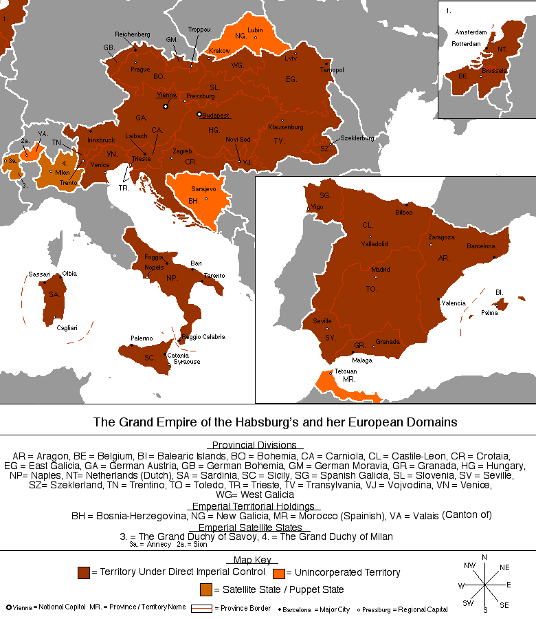 Alternate Habsburg Europe Map