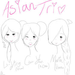 Asian Trio Tablet Draw